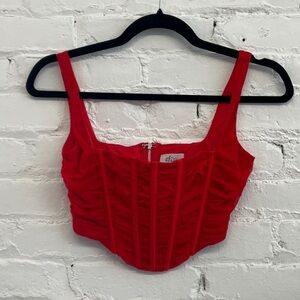 Oh Polly Red Bustier Top